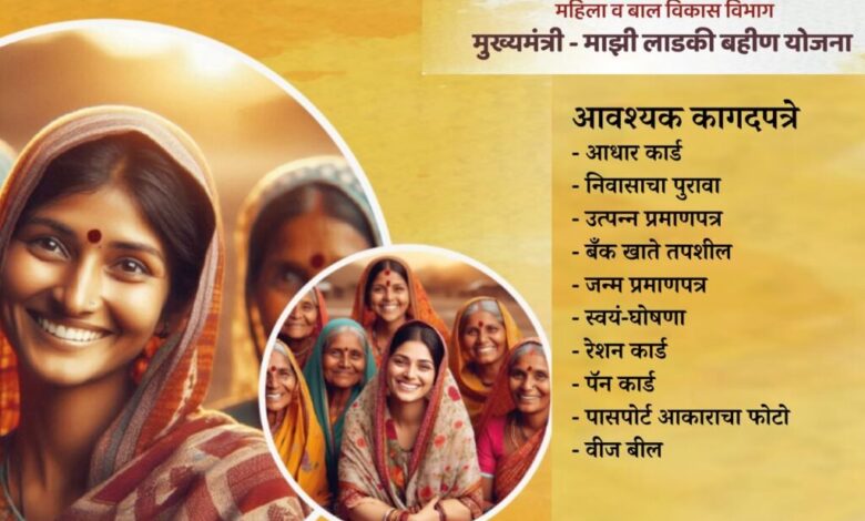 Image of women with list of Documents required for Ladki Bahin Yojana