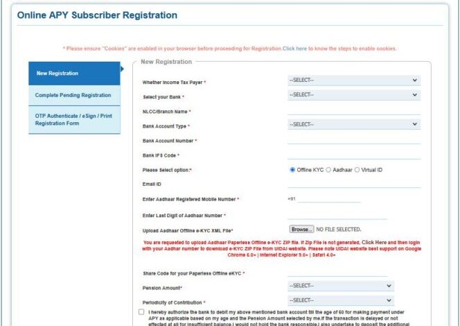 APY Scheme Online Apply